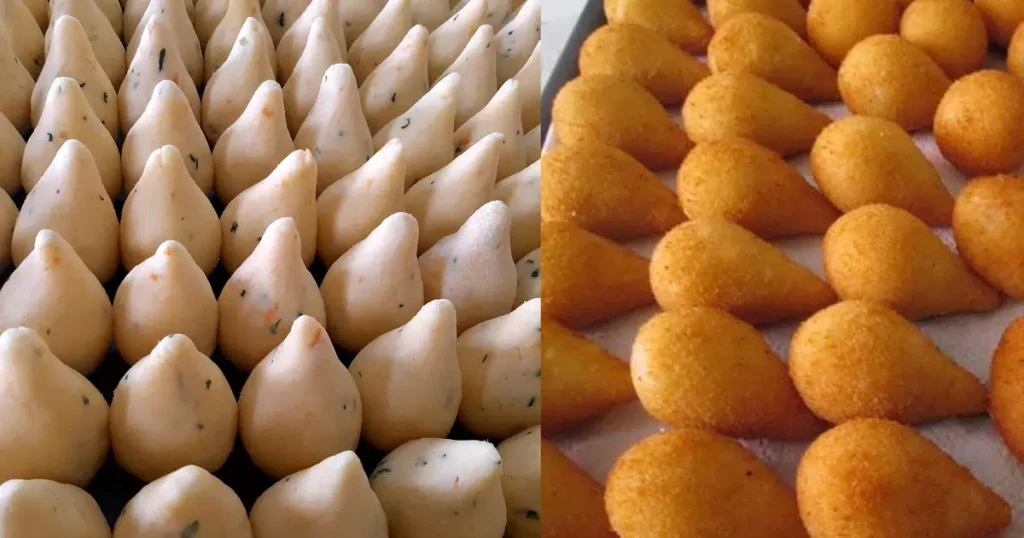 coxinha de mandioca x coxinha tradicional