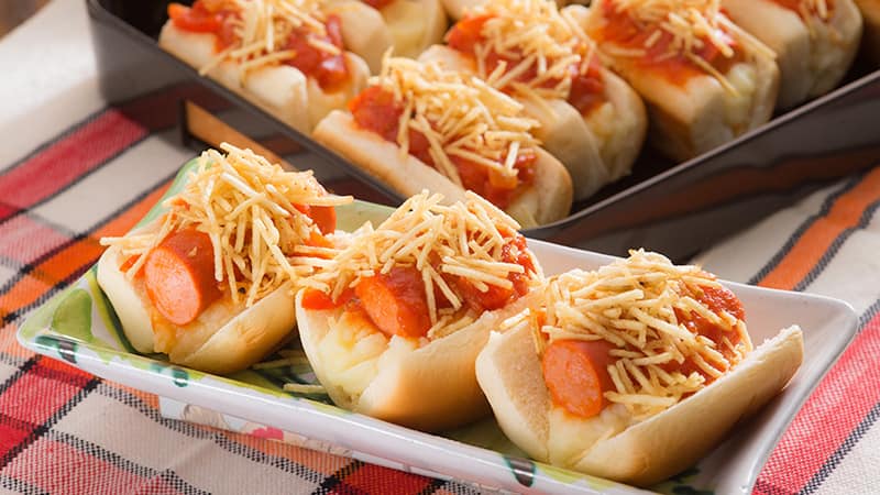 salgadinhos hot dog