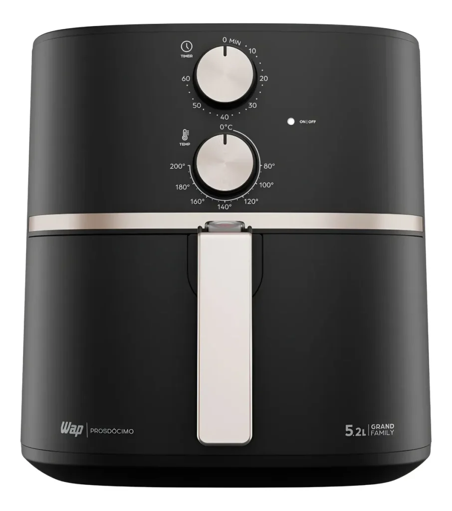 melhorair fryer: Fritadeira Elétrica Wap Air Fryer Grand Family 5,2l 1500w