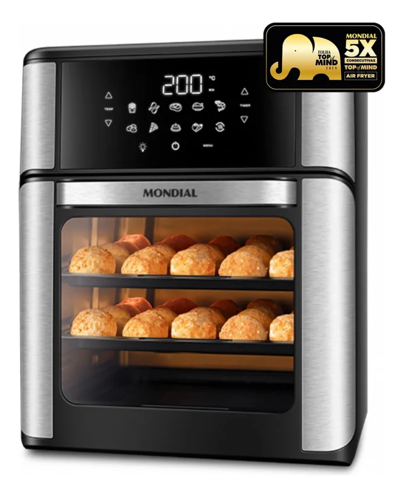 melhorair fryer: MONDIAL Fritadeira Air Fryer Forno Oven 12L, AFON-12L-BI